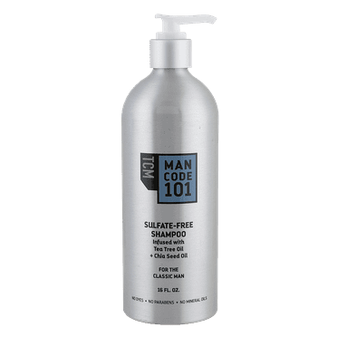 TCM Mancode 101 Sulfate Free Shampoo 16oz - Infused with Tea Tree Oil & Chia Seed Oil