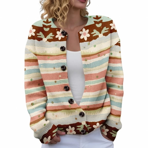 Kaondbfi Cardigan for Women, Button Down Cardigan Sweater Long Sleeve Sweaters Casual Trendy Fall Tops Coat Womens Winter Coat