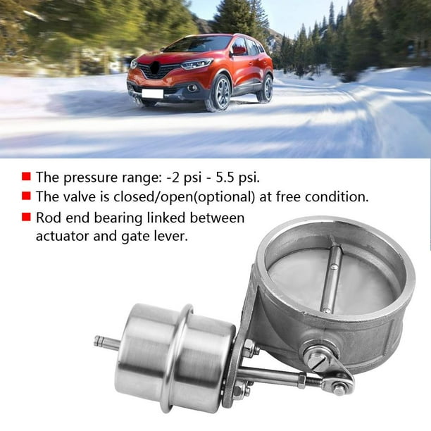 Válvula de derivación de acero inoxidable Keenso, válvula de control de escape de coche de acero inoxidable para impulsar el escape activado al vacío, cortado/vertedero de 3 pulgadas, Default, Closed Amonsee No