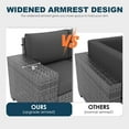 thumbnail image 2 of Patio Furniture Set, Ampatio 6-Piece Outdoor Sectional Sofa with Tempered Glass Table for Backyard & Porch, Wicker | Metal | Gray, 2 of 6