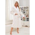 thumbnail image 4 of HEARTNICE Womens Plush Hooded Robe, Soft Fluffy Fleece Long Warm Bathrobes,(White,L-XL), 4 of 4