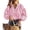 Pink, variant on PRETTYGARDEN Women Fall Plaid Long Puff Sleeve Shirts V Neck Casual Blouses Gingham Button Down Oversized, Pleated Drop Shoulder Cotton Tops, Dressy Casual, Work Vacation Travel, Fall Outfits Trendy