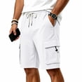 thumbnail image 5 of Sewkxo Mens Casual Sweat Shorts Drawstring Elastic Waist Athletic Workout Gym Jogger Shorts with 4 Pockets,White 3XL, 5 of 7