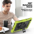 thumbnail image 4 of Case for Lenovo Tab K10 10.3 Inch / M10 FHD Plus 2020 2nd Gen with Screen Protector, 360 Degree Rotating Kickstand Hand Strap Heavy Duty Shockproof Cover with Shoulder Strap, Lime, 4 of 7