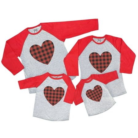 

7 ate 9 Apparel Valentine s Day Shirts - Plaid Heart Red Shirt 12 Months