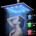 thumbnail image 2 of Brushed Nickel Shower Faucet Set System 8''LED Rainfall Head Combo Kit with Mixer Valve, 2 of 13