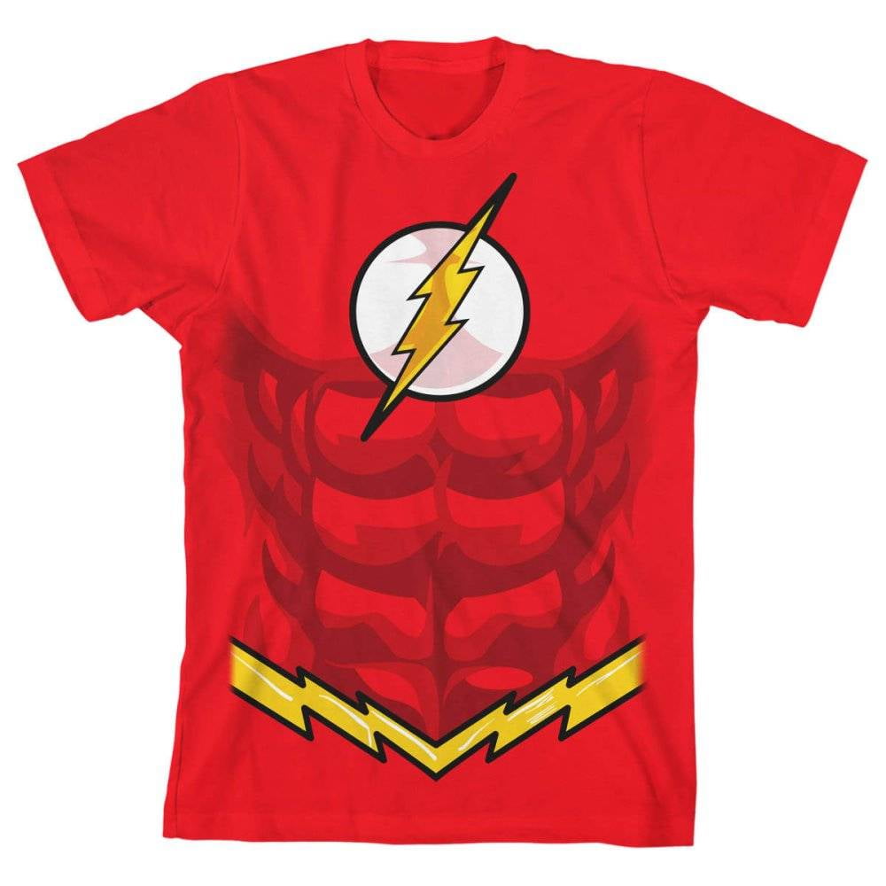 Bioworld Youth Boys Flash Suit Up Shirt Superhero ClothingXLarge