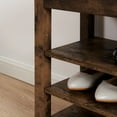 thumbnail image 5 of A height-adjustable shoe-changing bench made of high-quality wood, equipped with a comfortable seat and concealed storage space, featuring charcoal, 5 of 9