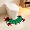 thumbnail image 5 of Zynviq Dog Bathroom Rugs 15.1" X 25.6" Bath Rugs Animals Diatom Ooze Washable U-Shaped Absorbent Green Small Rug for Toilet, 5 of 6