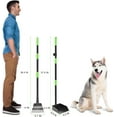 thumbnail image 3 of Non-Breakable Pooper Scooper, Dog Pooper Scooper Tray & Rake Set with Adjustable Stainless Steel Long Handle for Large Medium Small Dogs (Green), 3 of 14