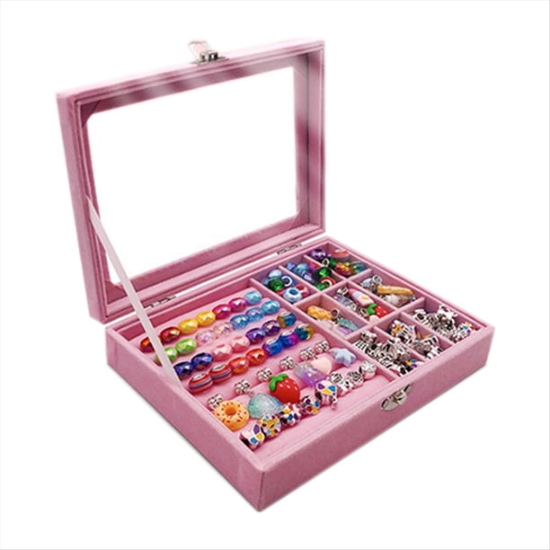 Juego de Pulseras de Cuentas DIY con Caja de Almacenamiento, Pulsera para NiñAs, Kit de FabricacióN de Joyas Hechas a Mano, Cuentas AcríLicas con Agujeros D