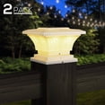 thumbnail image 4 of TORCHSTAR 2 Pack Solar Post Lights Outdoor Fence Deck Cap Light Fits 4x4, 5x5, 6x6 Post, Creamy White, 4 of 9