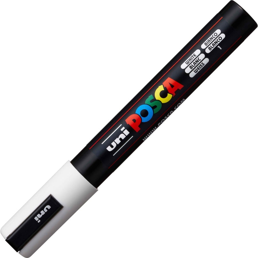 uniball Posca Paint Marker Medium Marker Point White Water Based, Pigmentbased Ink 6