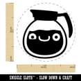 thumbnail image 2 of Cute Kawaii Caffeinated Coffee Pot Self-Inking Rubber Stamp Ink Stamper - Yellow Ink - Medium 1 Inch, 2 of 7