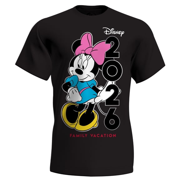 Disney Minnie 2026 Family Vacation Adult Tee Shirt, XS-2XL (Women's)