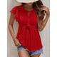 thumbnail image 5 of Top de verano con cuello redondo y cordones Nikou camiseta de jacquard con ojales, 5 of 8
