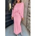 thumbnail image 2 of Conjunto de Falda PRETTYGARDEN Mujer Otoño 2025 Manga Larga Maxi Rosa, 2 of 4