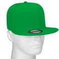 thumbnail image 5 of Classic Snapback Hat Cap Hip Hop Style Flat Bill Blank Solid Color Adjustable Size Kelly Green, 5 of 5