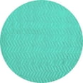 thumbnail image 1 of Ahgly Company Machine Washable Indoor Round Solid Turquoise Blue Modern Area Rugs, 6' Round, 1 of 4