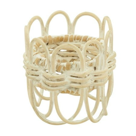 

Saro Lifestyle NR225.W Twisted Rattan Napkin Rings White - Set of 4