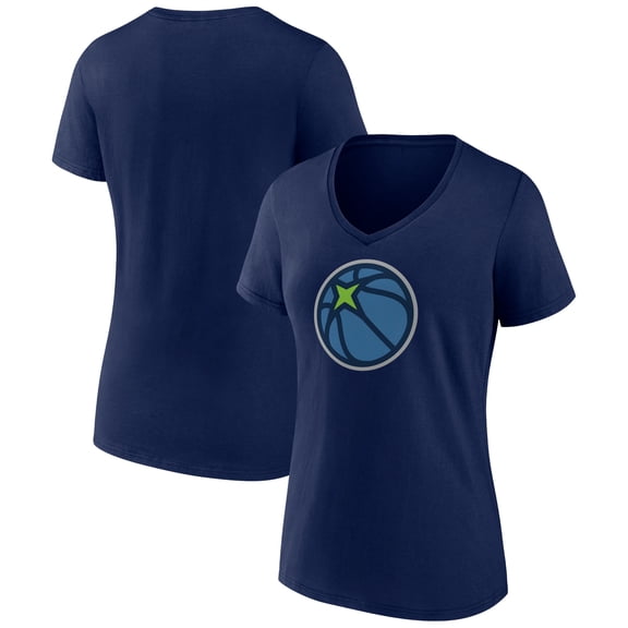 Women's Navy Minnesota Timberwolves Alternate Logo V-Neck T-Shirt