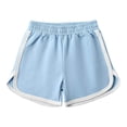 thumbnail image 5 of felwors Girls Athletic Shorts with Pockets Quick Dry Running Shorts Gymnastics Basketball Short for Teen Kids (7-8 Years,Light Blue), 5 of 5
