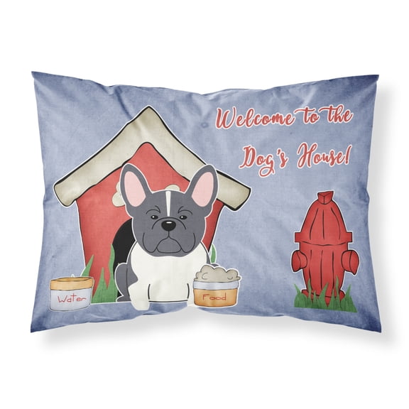 Dog House Collection French Bulldog Black White Fabric Standard Pillowcase