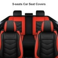 thumbnail image 3 of Car Seat Covers for Hyundai Sonata, Breathable Auto Cushion Protector with Pillows, 5 Seats Front Rear Full Set for Accent | Azera | Elantra | Equus Black Red, 3 of 14
