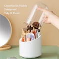 thumbnail image 4 of Makeup Brush Holder Organizer with Lid, Rotating Dustproof Make Up Brushes Container with Clear Acrylic Cover, Spinning Cosmetics Holders Storage Cup, 4 of 5