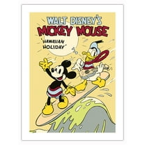 Hawaiian Holiday - Starring Mickey Mouse & Donald Duck - Vintage Film Movie Poster c.1927 - Bamboo Fine Art 290gsm Paper (Unframed) 12x16in