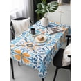 thumbnail image 6 of Blue Mediterranean Table Cloth, Waterproof Tablecloth for Rectangle Tables, Vintage Moroccan Tiles Texture Reusable Washable Fabric Table Cover for Restaurant Kitchen Dining Tables 60"x120", 6 of 9