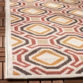 thumbnail image 5 of SAFAVIEH Veranda Jantar Geometric Indoor/Outdoor Area Rug, 8' x 11'2", Cream/Red, 5 of 11