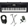 Casio CTK3000 61 Key Touch-Sensitive Keyboard Package with Stand, Headphones and Power Supply