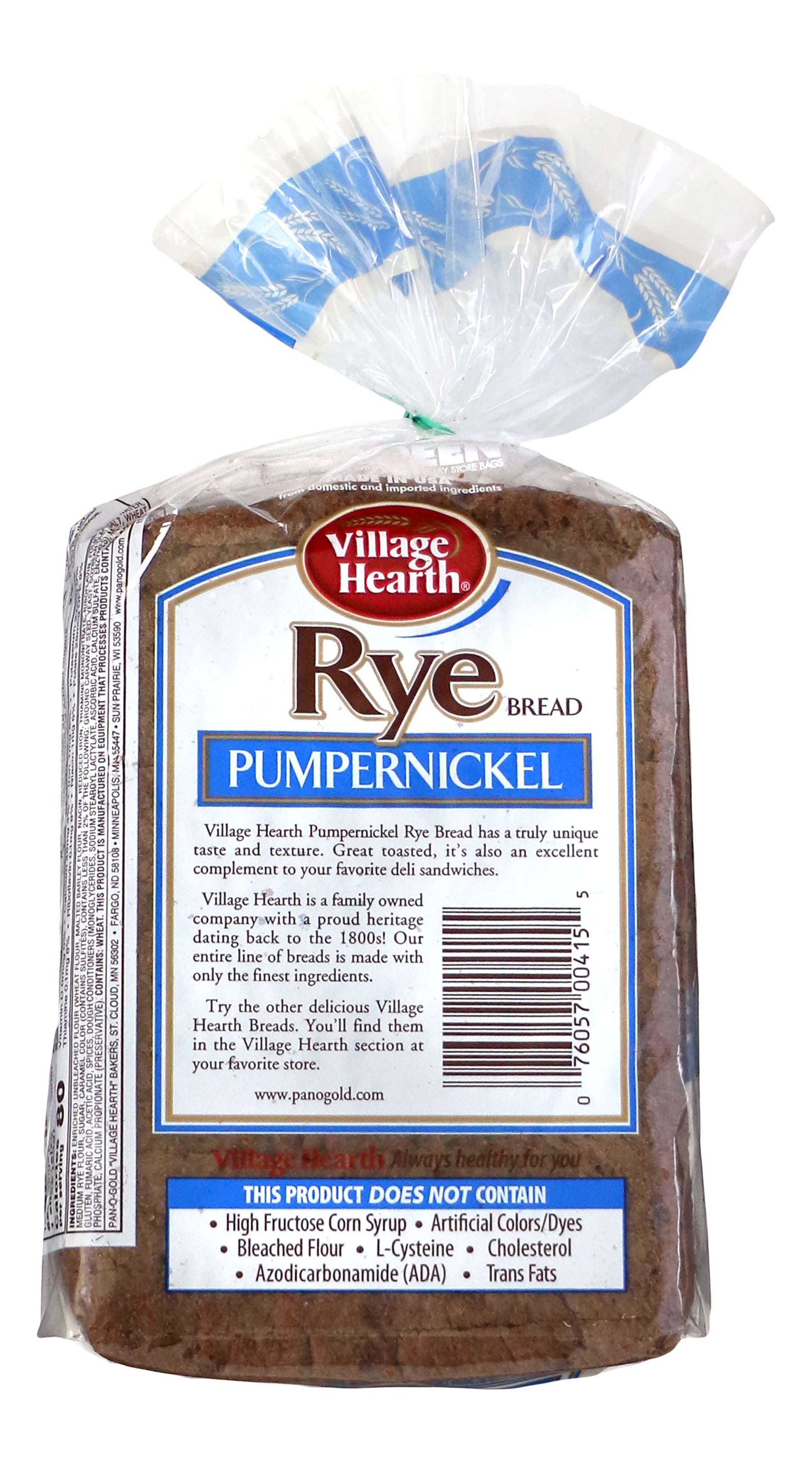 Village Hearth Pumpernickel Rye Bread, 16 oz