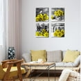 thumbnail image 6 of Yellow Wall Art Yellow Rose Flower Wall Decor for Bathroom Kitchen Accessories Yellow and Gary Floral Canvas Prints Pictures Still Life Love Sign Wooden Texture Artwork Home Decorations 16x16\ 4Pcs, 6 of 6