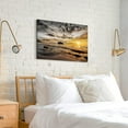 thumbnail image 5 of Beach Canvas Wall Art Bathroom: Seascape Coastal Picture Ocean Sunset Scene Print Tropical Seaside Painting Sea Seashore Artwork for Living Room Bedroom Decorations 20 x 16 Inches, 5 of 6