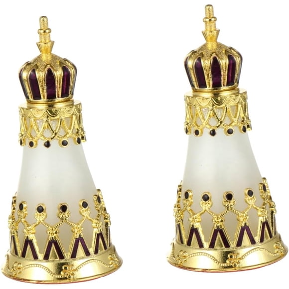Yazoeia 2 Pcs Perfume Bottle Perfume Holder Hand Decor Mini Travel Empty Bottle Vintage Glass CJC912-140445