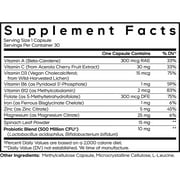 Codeage Teen Multivitamin - Vitamins A, C, D3, B6, B12, Folate, Zinc, Magnesium, Iron, Probiotics, Fermented Spinach - Multivitamins for Teenage Boys and Girls - Non-GMO, Gluten-Free - 30 Capsules