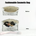 thumbnail image 3 of Unique Bargains Makeup Bag Marble Cosmetic Travel Bag Make Up Brush Organizer Bag Storage for Women White Gray 9"x3"x6", 3 of 7