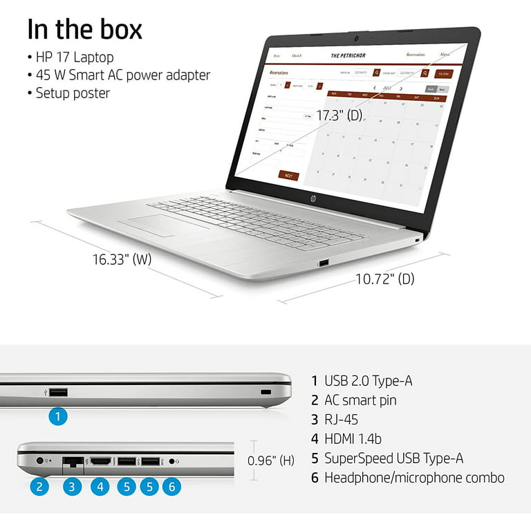 Pro, Silver LED Laptop, Bluetooth, HDMI, SDRAM 17.3\