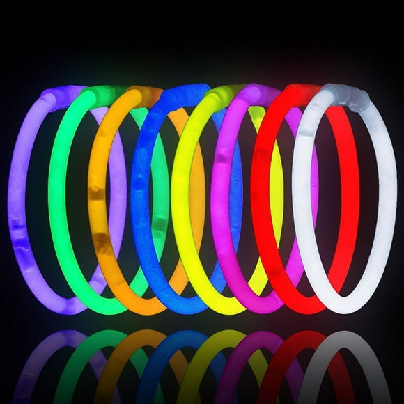 100 Glow Sticks Bulk Party Supplies - Glow In The Dark Fun Party Pack with 8" Glowsticks and Connectors for Bracelets and Necklaces for Kids and Adults