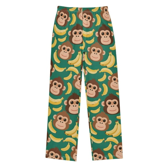 joogoo Cartoon Monkey Bananas Pajama Pants Pj Bottoms Sleepwear Lounge L