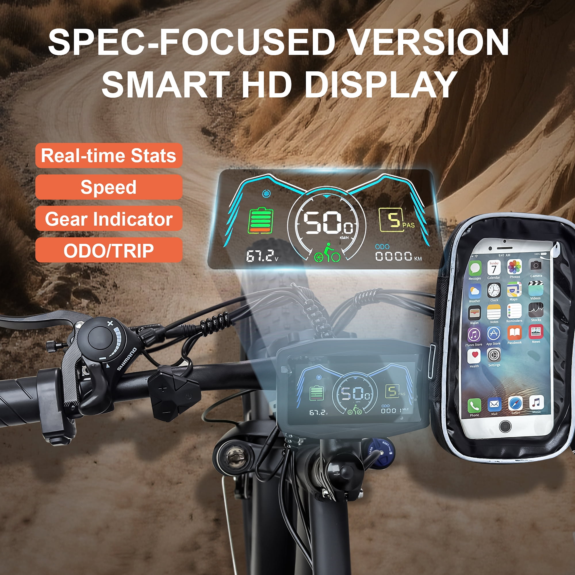 KYD Electric Fat Tire Bike for Adults, 6000W Dual Motor Ebike, Max 50MPH 26"x4.0 Off-Road Mountain Electric Bicycle, 60V 25AH, UL2849