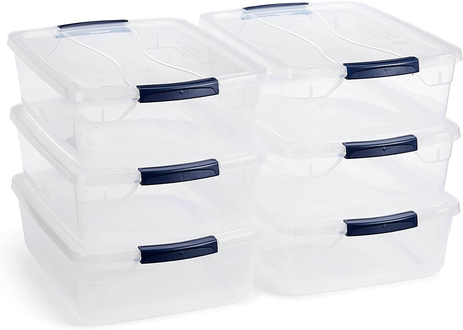 Rubbermaid 68 Qt Under the Bed Wheeled Storage Container w/ Lid, Clear 2  Pack