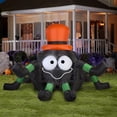 thumbnail image 2 of Gemmy Animated Airblown Inflatable Spider w/ Orange Hat Giant, 6 ft Tall, Multicolored, 2 of 3