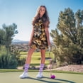 thumbnail image 3 of COEQINE Forest Camo hunting Wolf Print Women's Golf Dress with Pockets and Shorts Sleeveless V-Neck Exercise Dresses 2 Piece Set Soft Zip Up Pickleball Outfits, M, 3 of 7