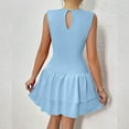 thumbnail image 4 of Taylonsss Womens Spring Summer Dress Solid Color Sleeveless Ruffle Hem Crinkle Flowy Bohemian Casual, 4 of 8