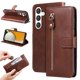 thumbnail image 1 of Estuche de Cuero PU con Cierre para Samsung Galaxy S25 , Funda Protectora con Billetera y Correa, 1 of 6