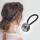 thumbnail image 2 of Accesorios de moda únicos, gomas para el cabello con botón para mujeres, 1 pieza en tono negro y plateado, 2 of 5