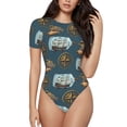 thumbnail image 1 of Balery Miniature Ship In Bottle Body de cuello redondo de manga corta para mujer Tops de manga corta Tops básicos-Small, 1 of 7
